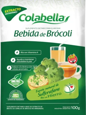 extracto-brocoli Paquete de suplemento dietario Colabella para preparar bebida de brócoli.