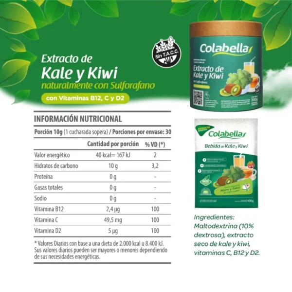 Bebida de Extracto de Kale y Kiwi Pote 300 gr