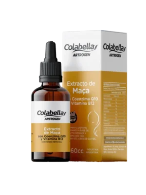 extracto-glicerinado-de-maca-gotero-60cc Frasco gotero de extracto glicerinado de maca Colabella con coenzima Q10 y vitamina B12 junto a su caja de 60cc