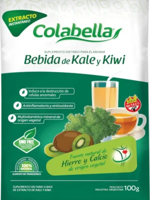 extracto-kale-y-kiwi Paquete de suplemento dietario Colabella bebida de kale y kiwi en polvo de 100 gramos, con beneficios antioxidantes y fuente natural de hierro y calcio