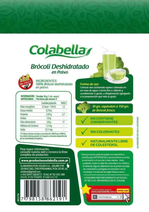 gourmet-brocoli-deshidratado Pack x10 Brócoli Deshidratado en Polvo Sobres 50 gr
