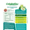 gourmet-kale-deshidratado Etiqueta de producto de kale deshidratado en polvo Colabella con información nutricional, ingredientes, modo de uso y beneficios como sin TACC, sin conservantes ni colorantes